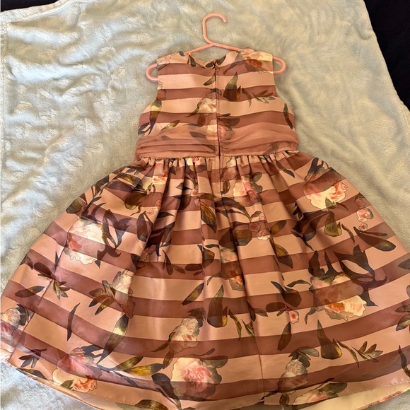 Floral Pink Kids Dress with Bow - Picture 2 of 3